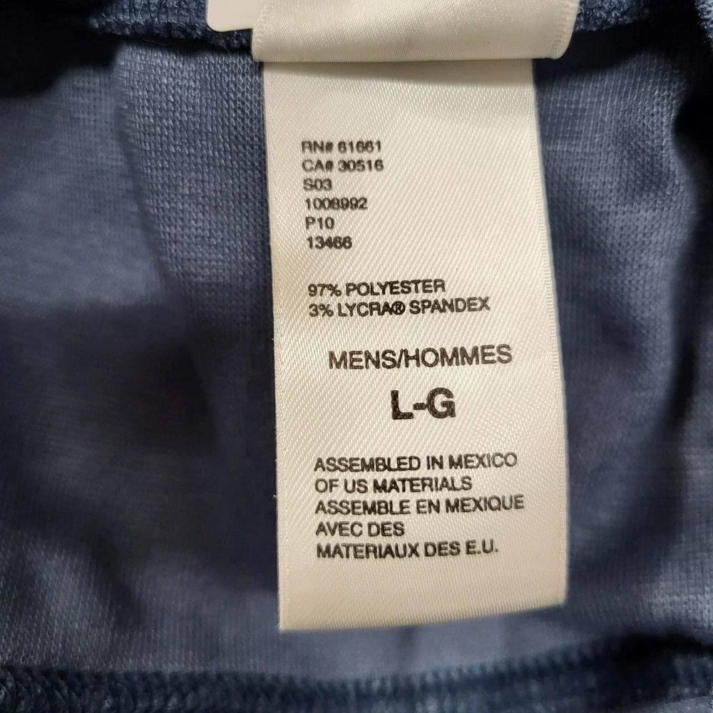 The North Face Men Shirt L Blue Logo Embroidery Vaporwick Activewear Short